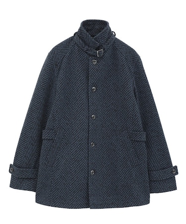 スタンドカラーウールヘリンボーンブルゾン