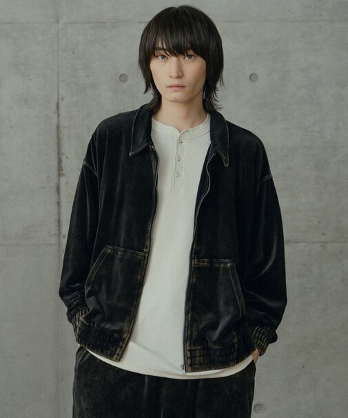 コットンベロアパウダー加工ブルゾン