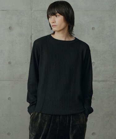 12Gウール混ハイゲージクルーネック