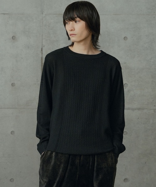 12Gウール混ハイゲージクルーネック