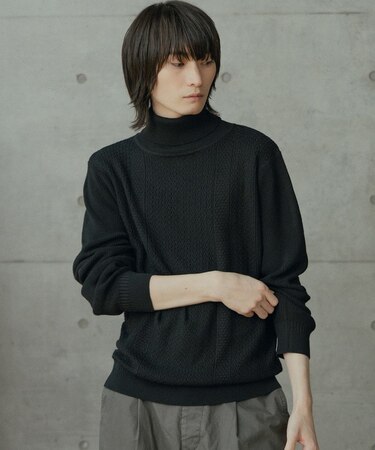 12Gウール混ハイゲージタートルネック