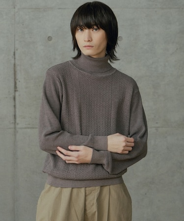 12Gウール混ハイゲージタートルネック