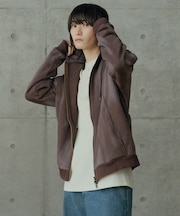 オーバーサイズ切替加工パーカー