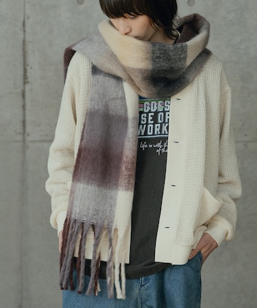 モヘアライクマフラー