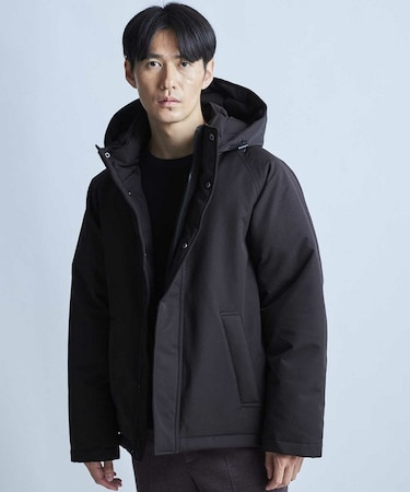 【撥水加工】ツイル中綿アーミーフーデッドジャケット