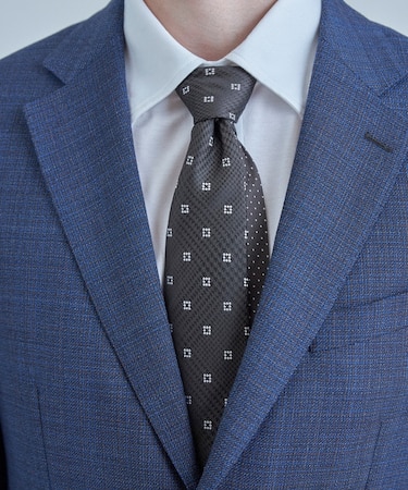 小紋グレンチェックxドット柄シルクネクタイ