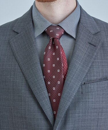 小紋グレンチェックxドット柄シルクネクタイ