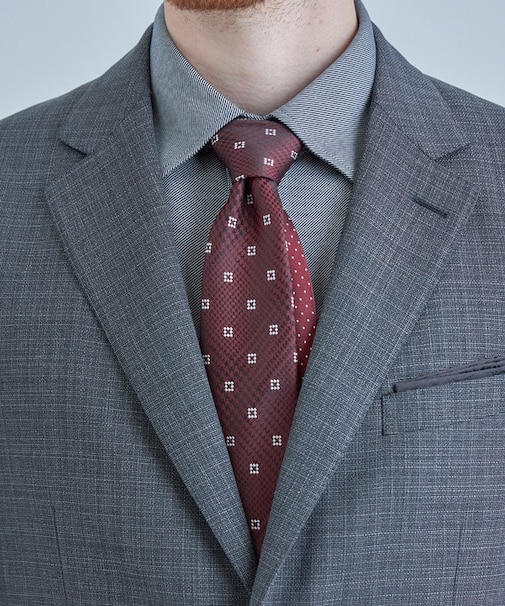 小紋グレンチェックxドット柄シルクネクタイ