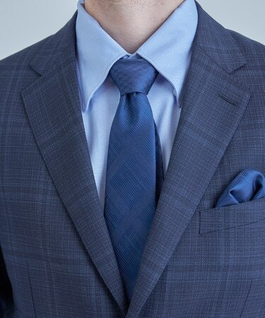 ジオメトリック柄xシャドー千鳥柄シルクネクタイ