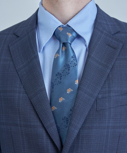 TIE YOUR TIE /タイユアタイ】フローラルシャドーストライプ柄ネクタイ