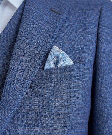 ジオメトリック柄シルクチーフ