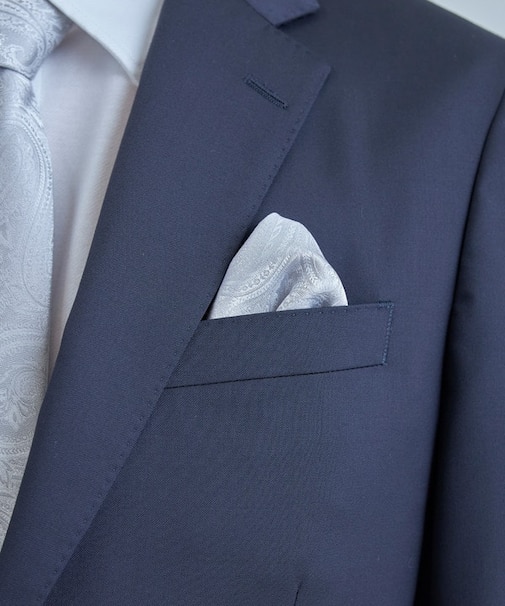 シャドーペイズリー柄シルクチーフ