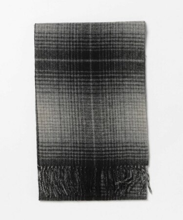 カシミア混リバーシブルチェックマフラー