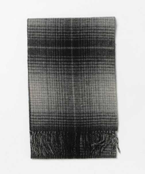 カシミア混リバーシブルチェックマフラー