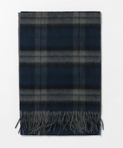 カシミア混リバーシブルチェックマフラー