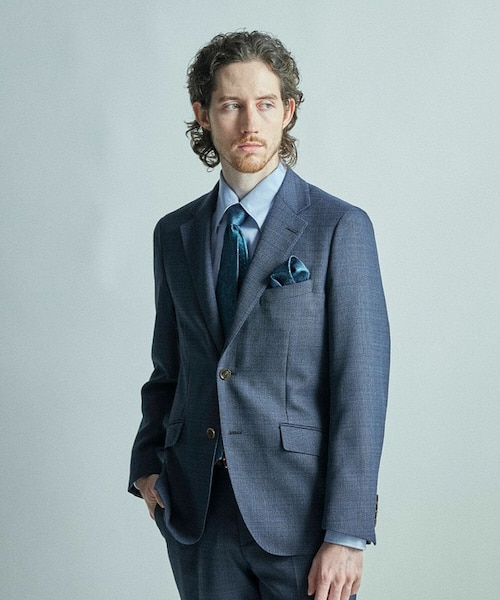 美品 ボス テーラードジャケット パフォーマンス ストレッチ 濃紺 46 th1 ACTIVE TAILOR】ミックスヤーン/ホップサックジャケット＜セットアップ