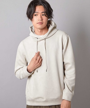 フェイクスエードポンチプルパーカ