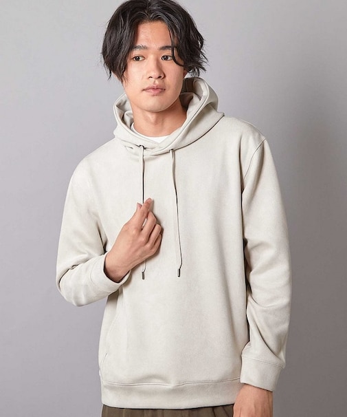 フェイクスエードポンチプルパーカ