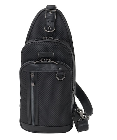 合皮切り替え ボディバッグ