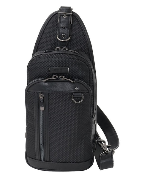 合皮切り替え ボディバッグ