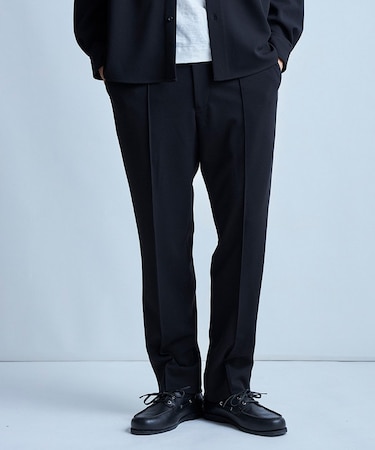 【イージーケア/セットアップ対応】センタークリースピンタック ジャージパンツ