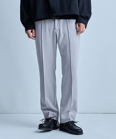 【イージーケア/セットアップ対応】センタークリースピンタック ジャージパンツ