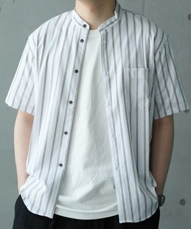 ドビージャガードバンドカラー半袖シャツ