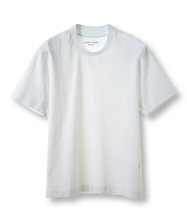 【ACTIVE TAILOR/アクティブテイラー】シルケットスムースクルーネックTシャツ＜接触冷感 / UVカット＞