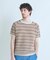 マルチカラーボーダー半袖ニットTシャツ