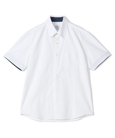 【COLE HAAN/コール ハーン】別注 綿麻オックス半袖シャツ＜吸水速乾/UVカット/遮熱/透け防止＞