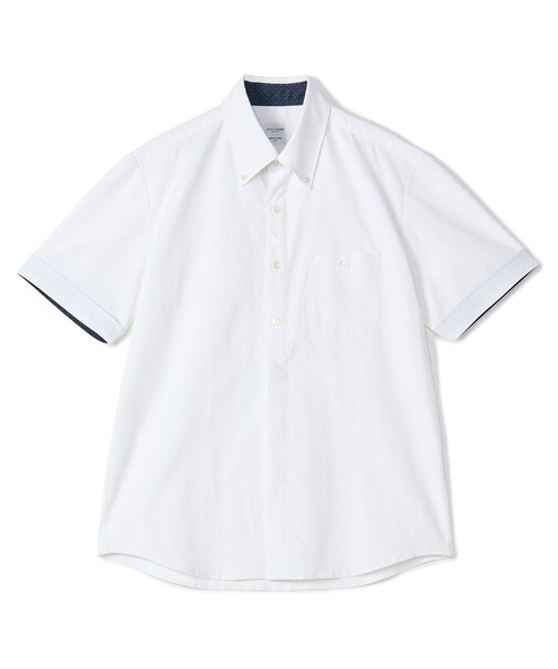 【COLE HAAN/コール ハーン】別注 綿麻オックス半袖シャツ＜吸水速乾/UVカット/遮熱/透け防止＞