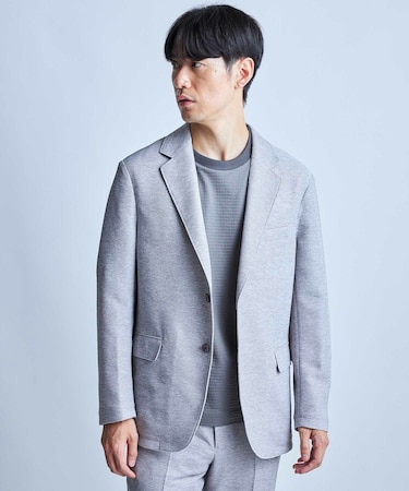 【セットアップ対応】カラミ織りテーラードジャケット〈通気性〉