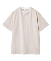 フェイクレイヤードキーネック半袖Tシャツ