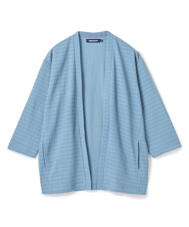 シアー7分袖ボタンレスカーディガン＜ストレッチ・ハンドウォッシャブル・接触冷感・通気性＞