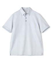 ポンチツイル調プリントポロシャツ