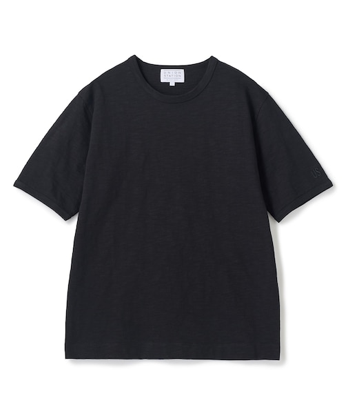 スラブ天竺袖刺繍Tシャツ