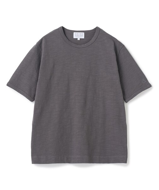 スラブ天竺袖刺繍Tシャツ