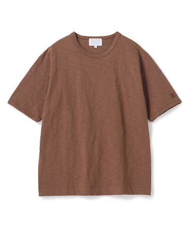 スラブ天竺袖刺繍Tシャツ