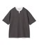 ミニワッフルキーネックレイヤードTシャツ