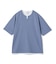 ミニワッフルキーネックレイヤードTシャツ
