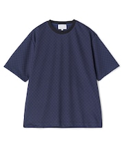 ジオメトリックジャガードTシャツ＜ストレッチ・マシンウォッシャブル＞