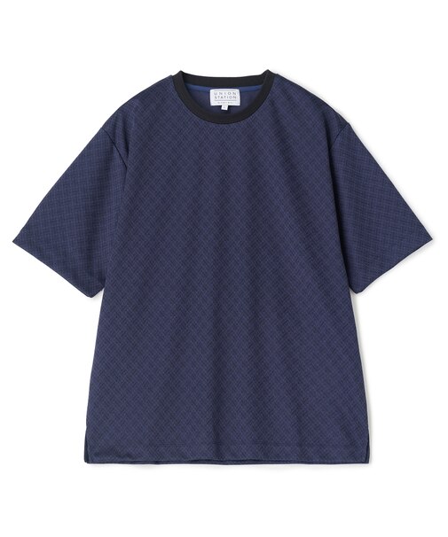 ジオメトリックジャガードTシャツ＜ストレッチ・マシンウォッシャブル＞