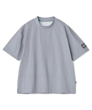 ドットメッシュプリントモックネックTシャツ＜ストレッチ・軽量・ハンドウォッシャブル・通気性＞