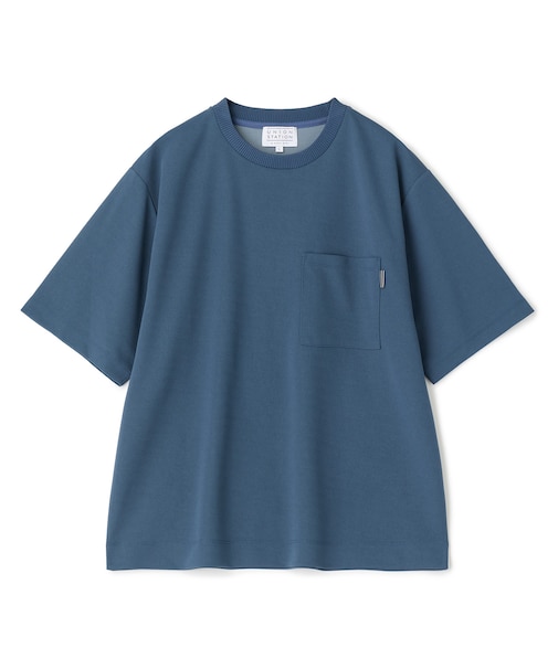 梨地ポンチポケットTシャツ＜ストレッチ・マシンウォッシャブル＞