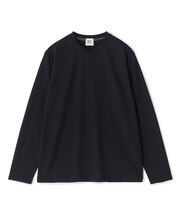 リンクスジャカード 変形クルーネックロングTシャツ［抗菌防臭］