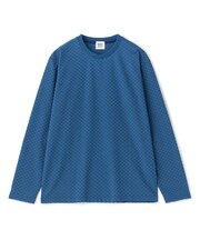 リンクスジャカード 変形クルーネックロングTシャツ［抗菌防臭］