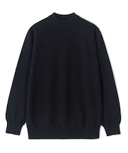 12Gメリノウール 幾何学柄モックネックニット