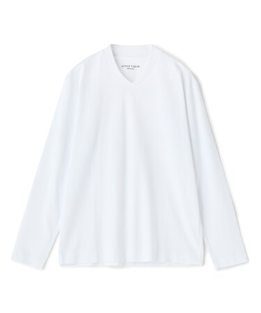 アクティブテーラー シルケットスムース VネックロングTシャツ［シルケット加工/抗菌防臭/帯電防止］