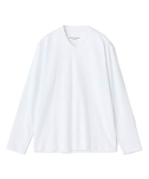アクティブテーラー シルケットスムース VネックロングTシャツ［シルケット加工/抗菌防臭/帯電防止］