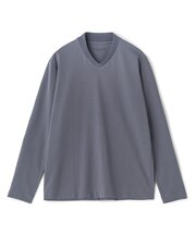 アクティブテーラー シルケットスムース VネックロングTシャツ［シルケット加工/抗菌防臭/帯電防止］